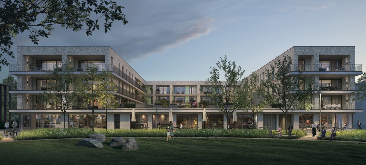 Vooraanzicht Nieuwbouwproject Mechelen - 1,2 of 3 slaapkamer appartementen